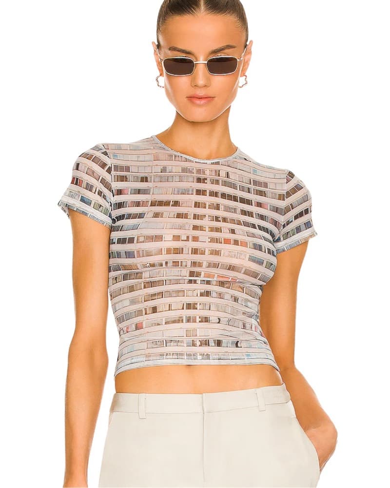 Miou Facade Sheer Top - Image 1