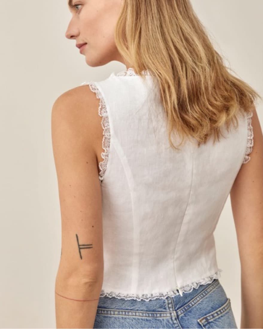 Reformation Brenda Linen Top - Image 3