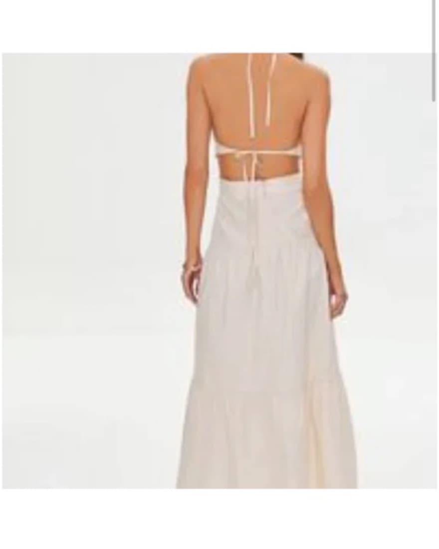 Tan Halter Cutout Maxi Dress - Image 3