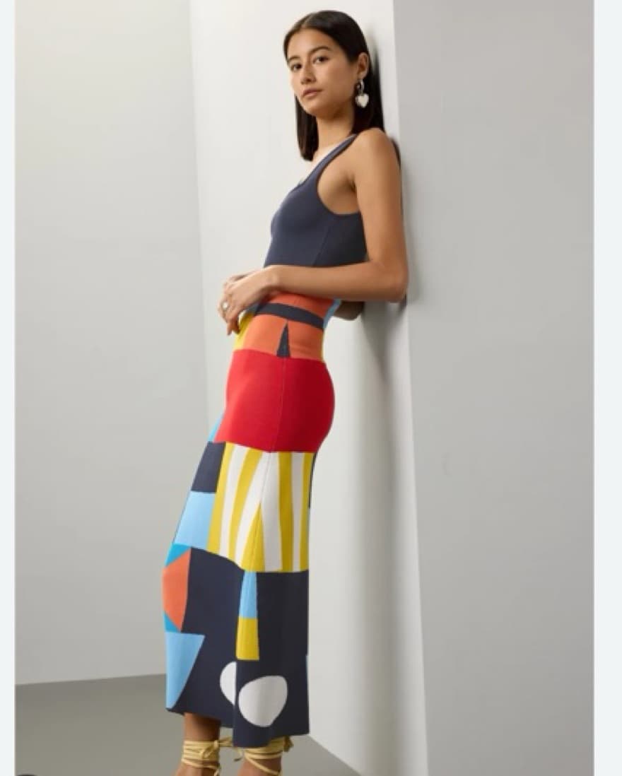 STAUD Katie Abstract Geometric Dress - Image 3