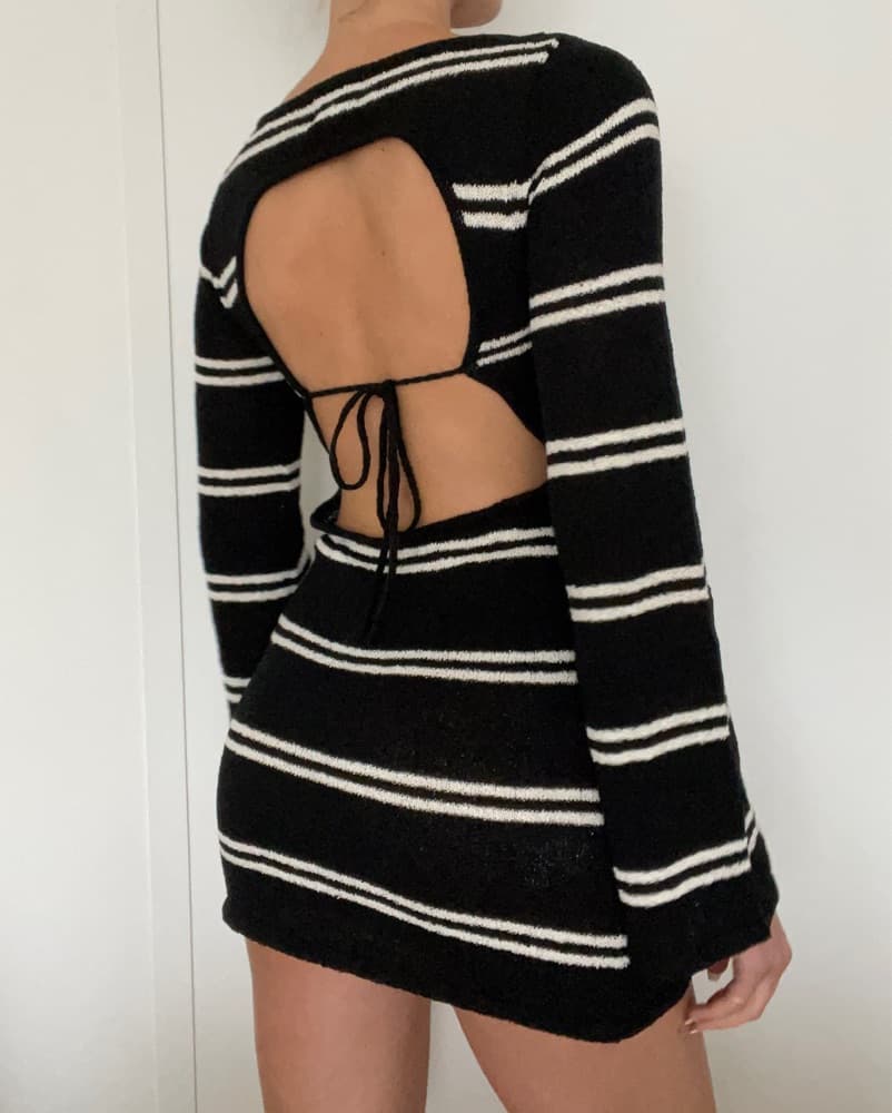 Chic Striped Knit Dress - Image 2