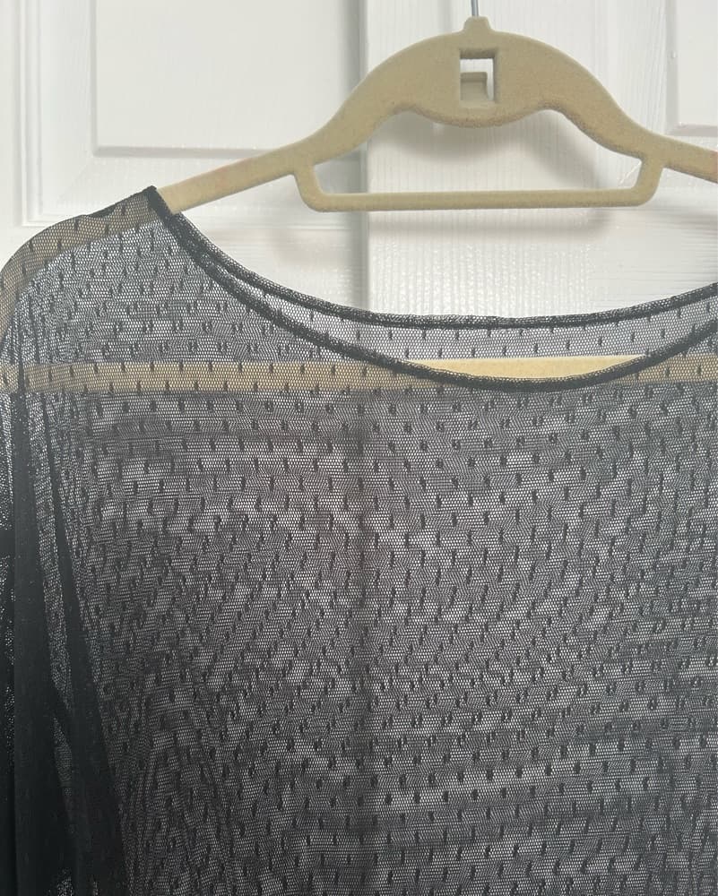 Black Mesh Maxi Dress - Image 2