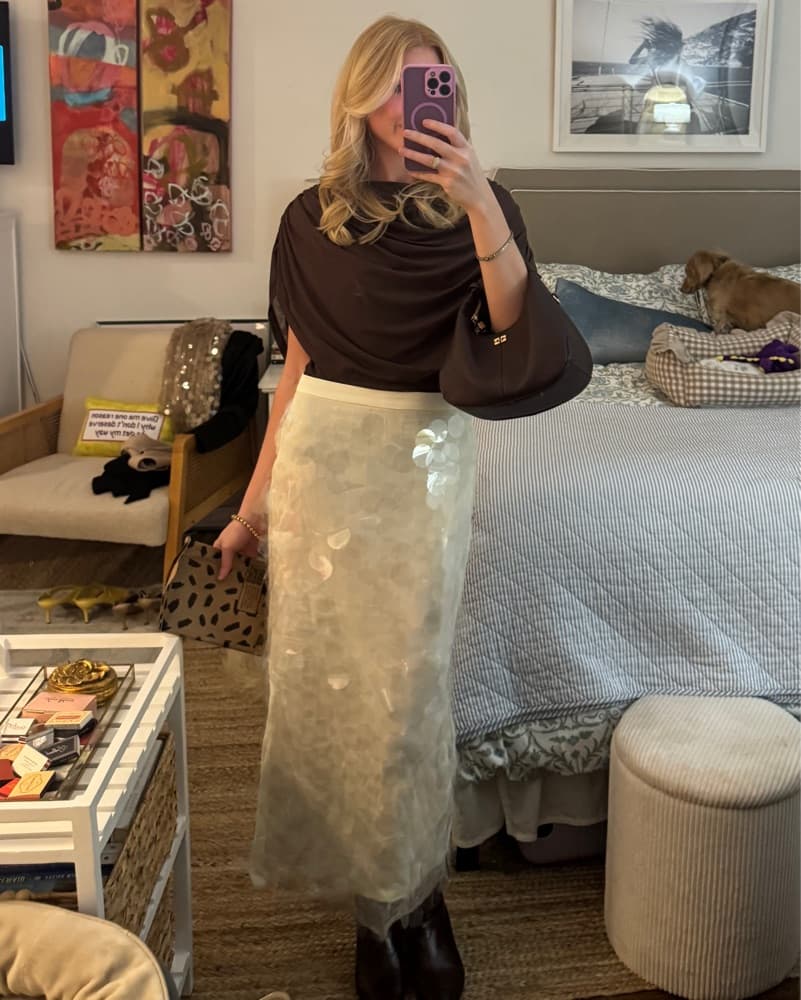Mango Sequin Skirt - Image 2