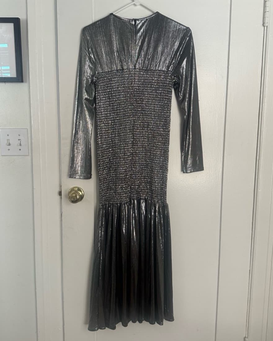 Ghospell Metallic Silver Dress - Image 5