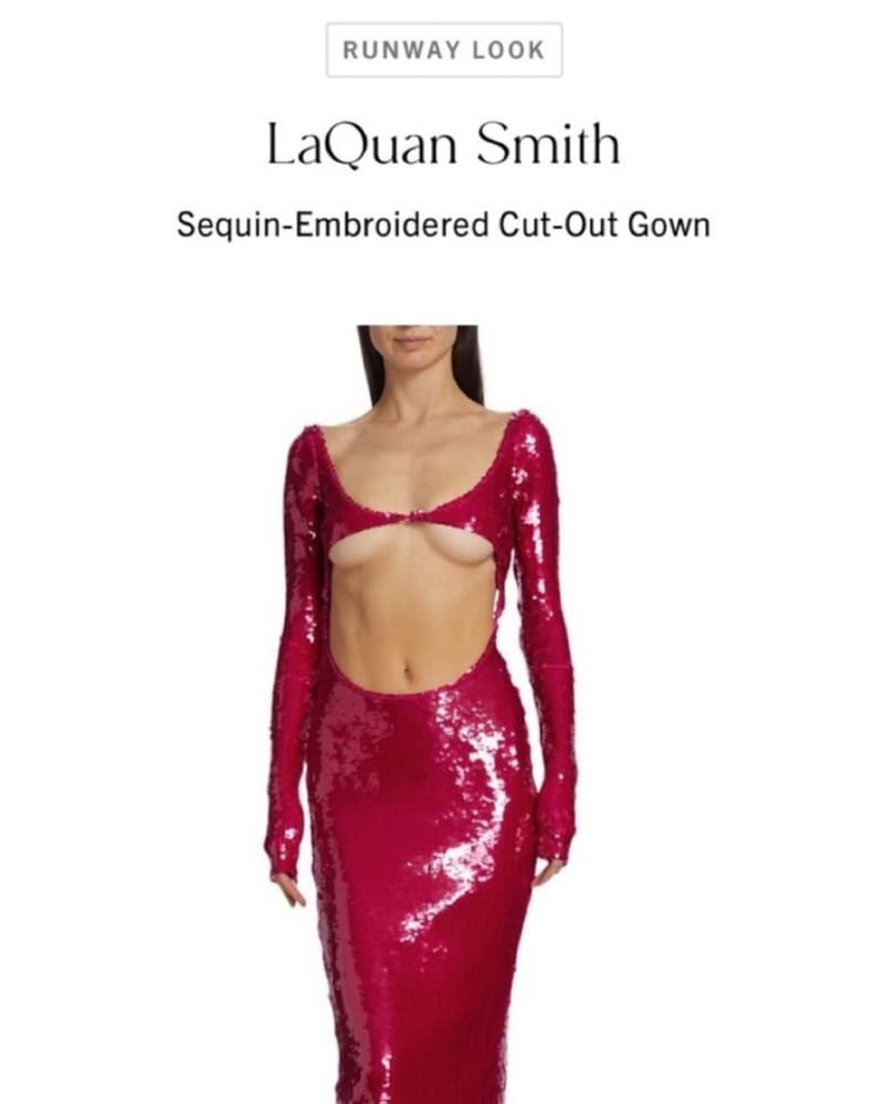 Laquan Smith Sequin Cut Out Gown - Image 6