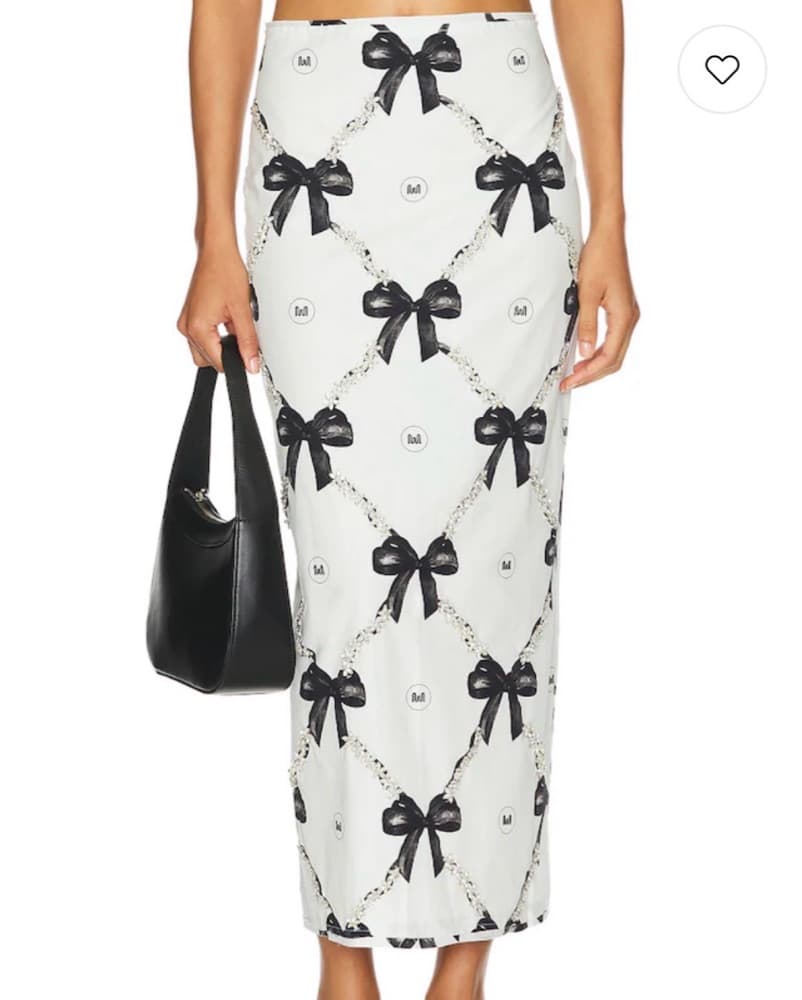 Elegant Bow Embellished Midi Skirt - Image 1