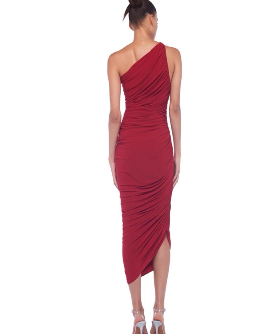 Plum/Red One-Shoulder Norma Kamali Dress - Image 2