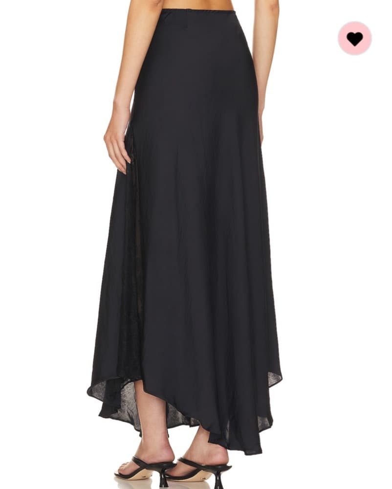 Black Lace Slit Maxi Skirt - Image 3