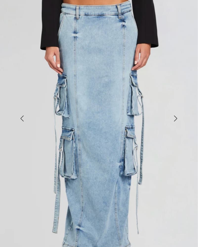 CERISE CARGO DENIM SKIRT - Image 3