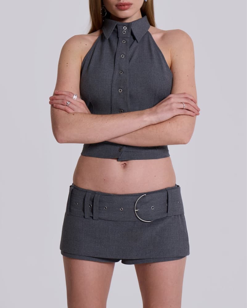 Jaded London Belted Suit Skort - Image 1