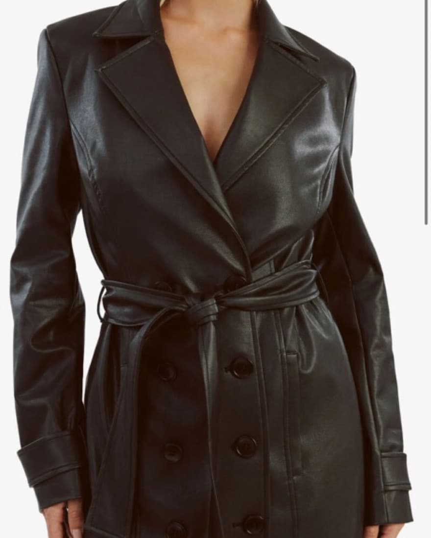 Bardot Vegan Leather Trench Coat - Image 4