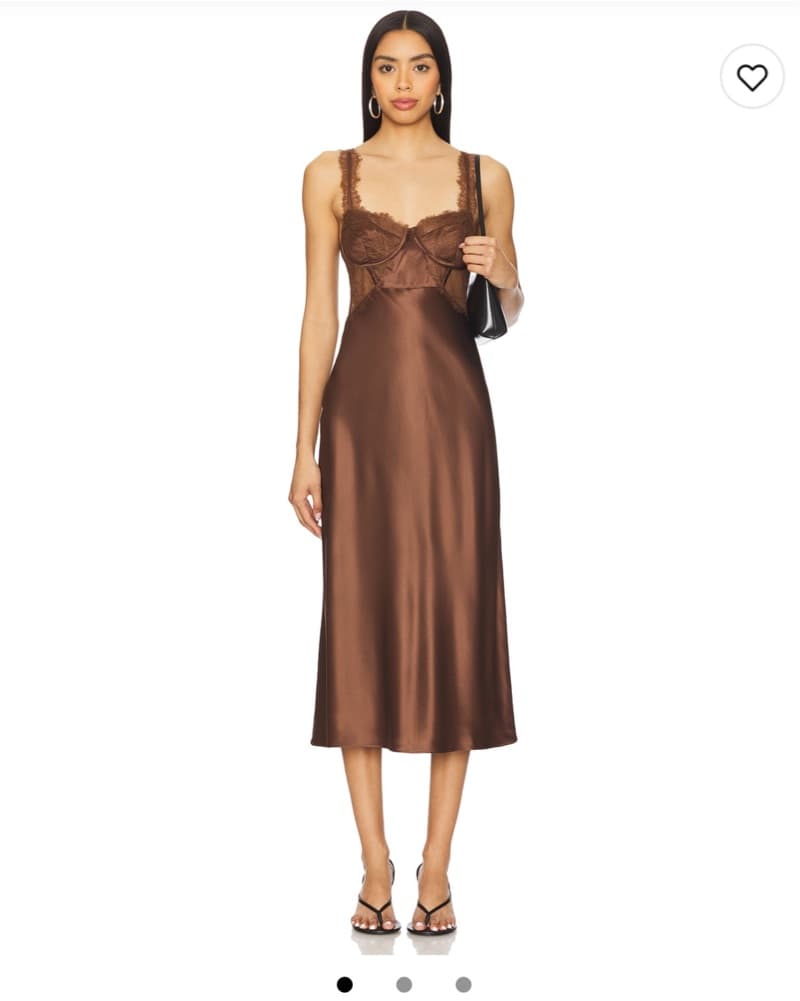 Cami NYC Nahida Lace Silk Midi Dress - Image 1