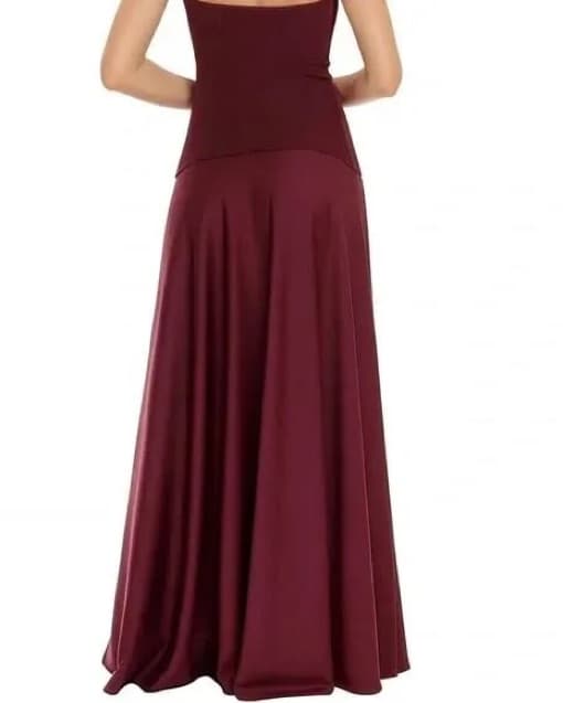 One33 Burgundy Drop Waist Gown - Image 3