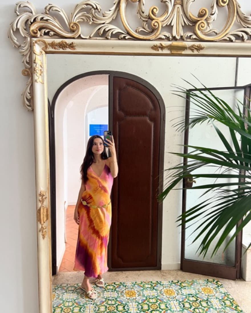 Zara Sunset Long Satin Dress - Image 1