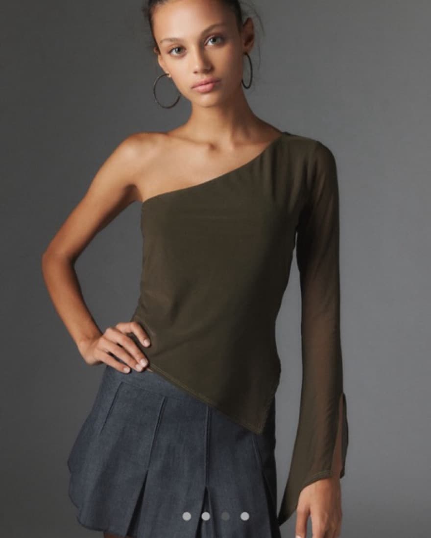 Green One Shoulder Top - Image 1