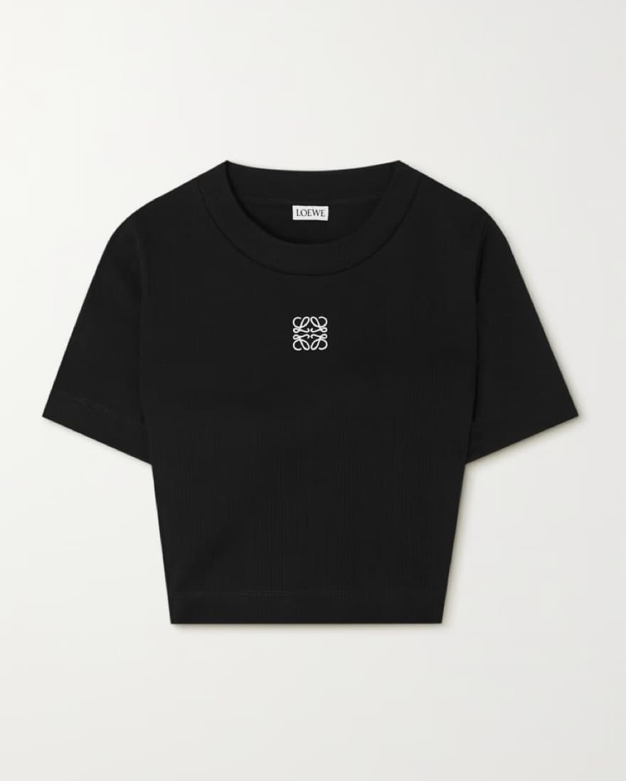 Loewe Black Ribbed Crop Top  - Image 4