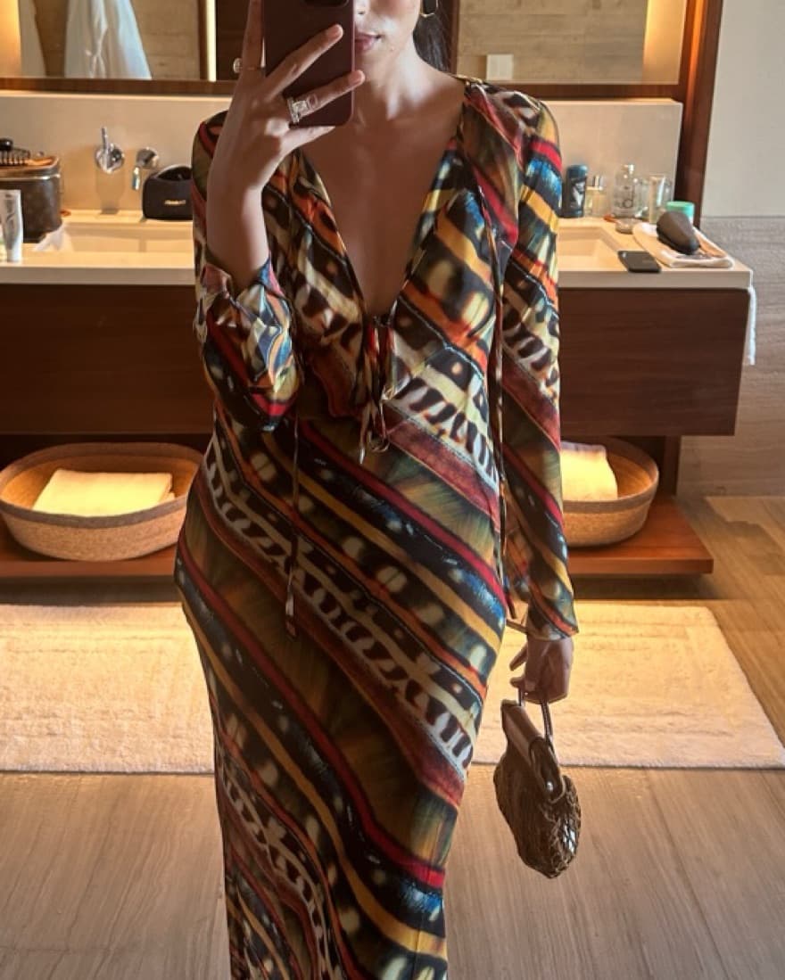 Siedres Multicolour Sheer Dress - Image 3