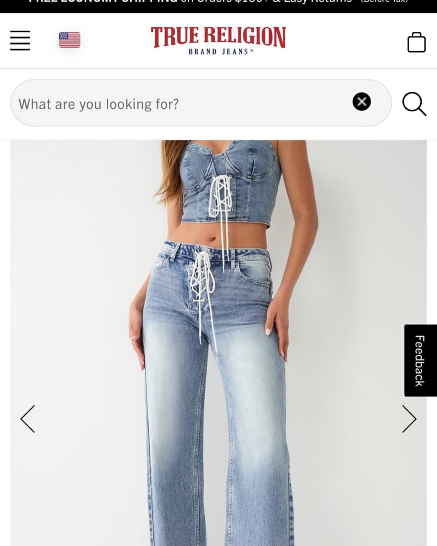 True Religion Lace Up Jeans - Image 1