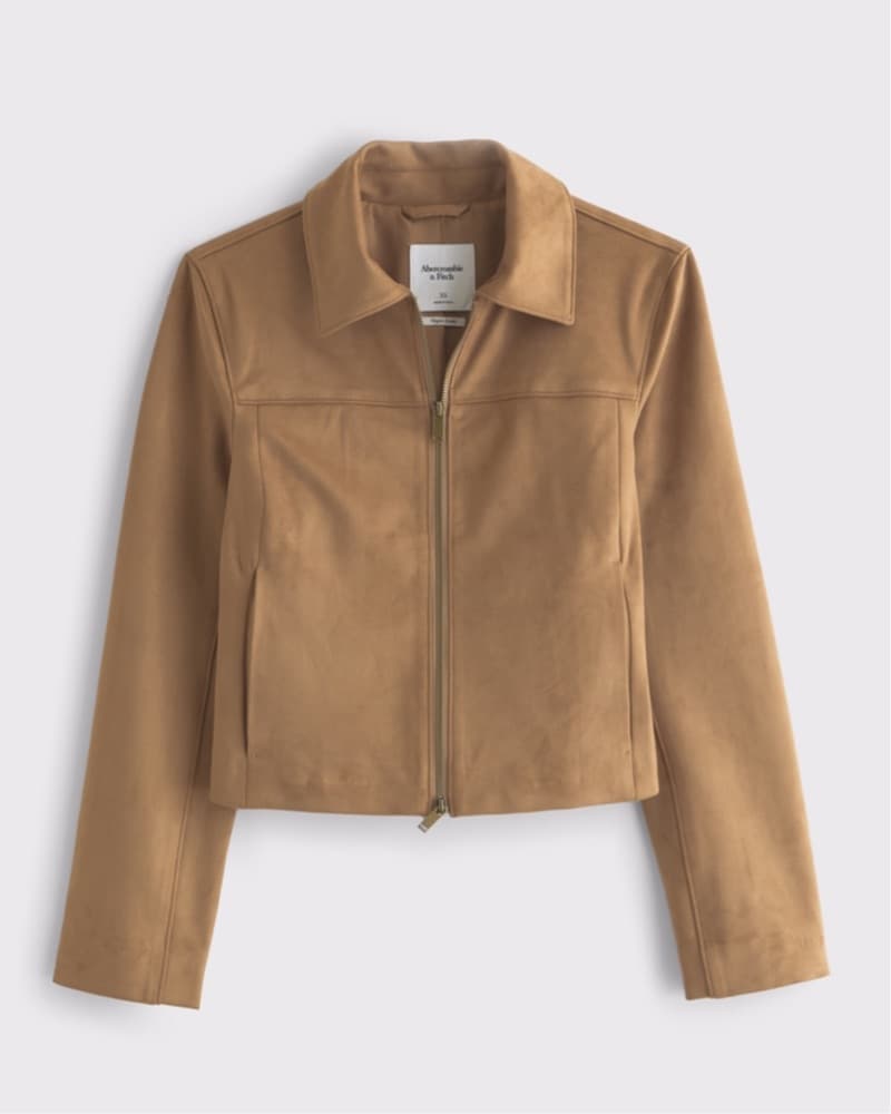 A&F Vegan Suede Jacket in Brown - Image 2