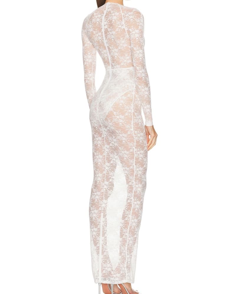 White Alex Perry Lace Dress - Image 3
