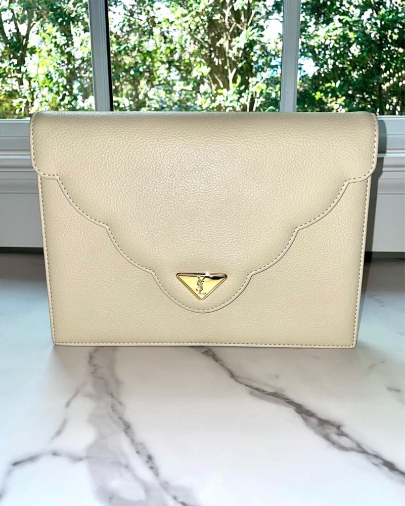 Beige / Off White YSL Clutch - Image 4
