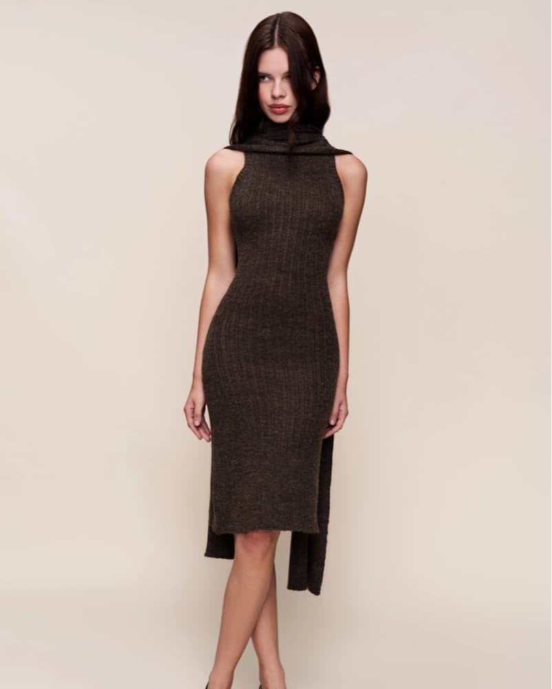Guizio Brown Sweater Dress - Image 3
