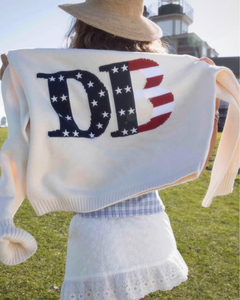 Cream Patriotic Flag Knit Sweater - Image 4
