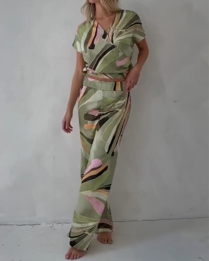 Green Pucci Style Pants - Image 1