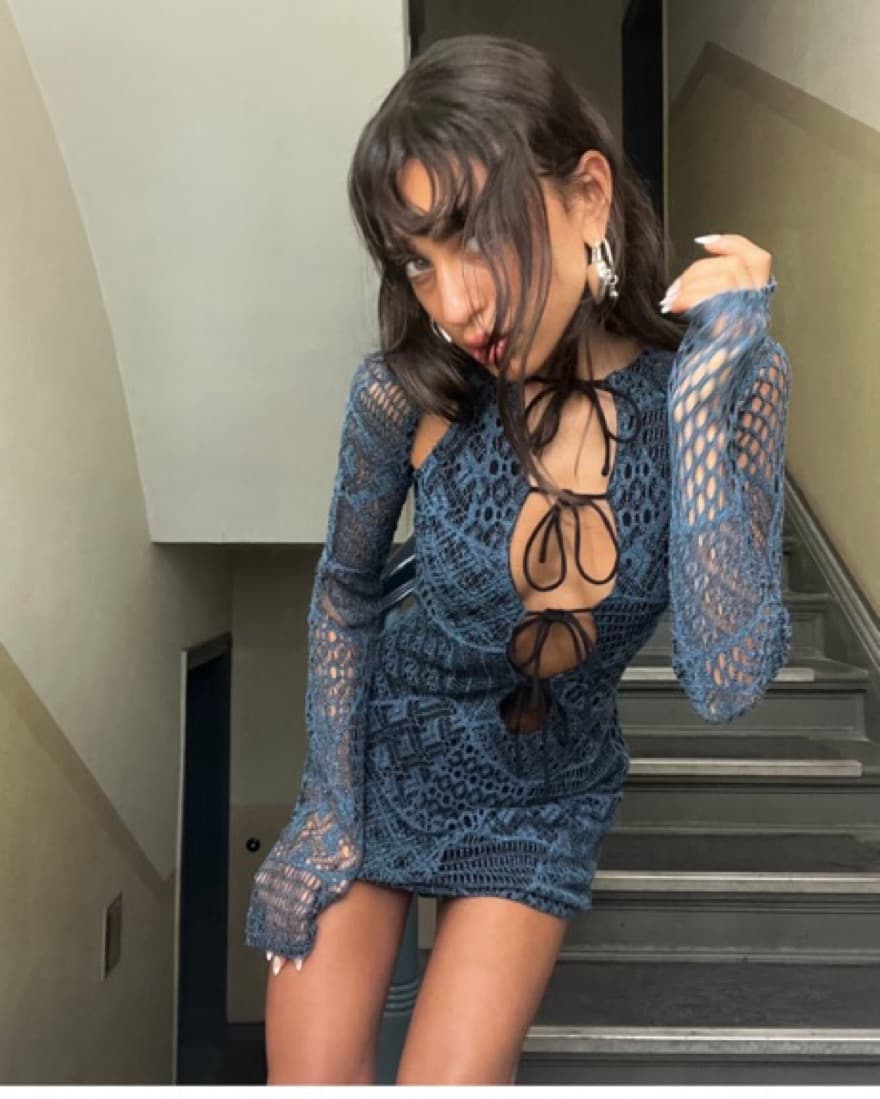 With Jéan midnight Dress In Blue Patch  - Image 3