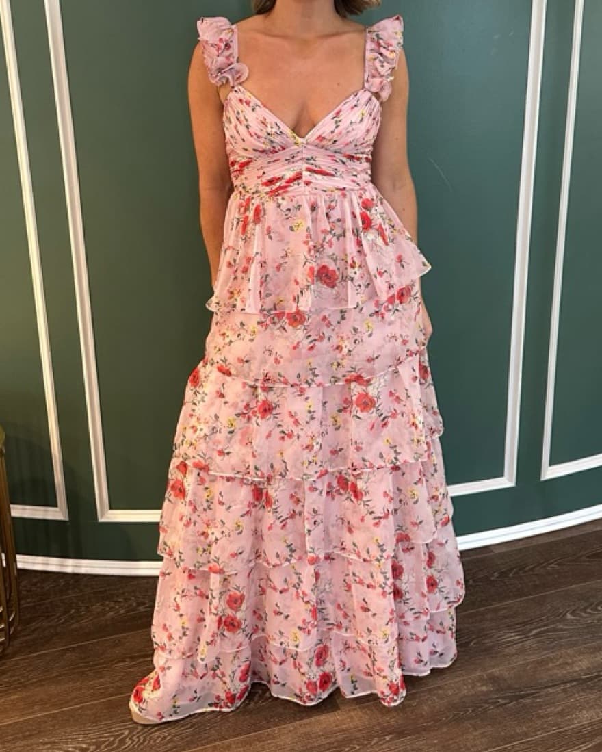 Mac Duggal Floral Tiered Gown - Image 4