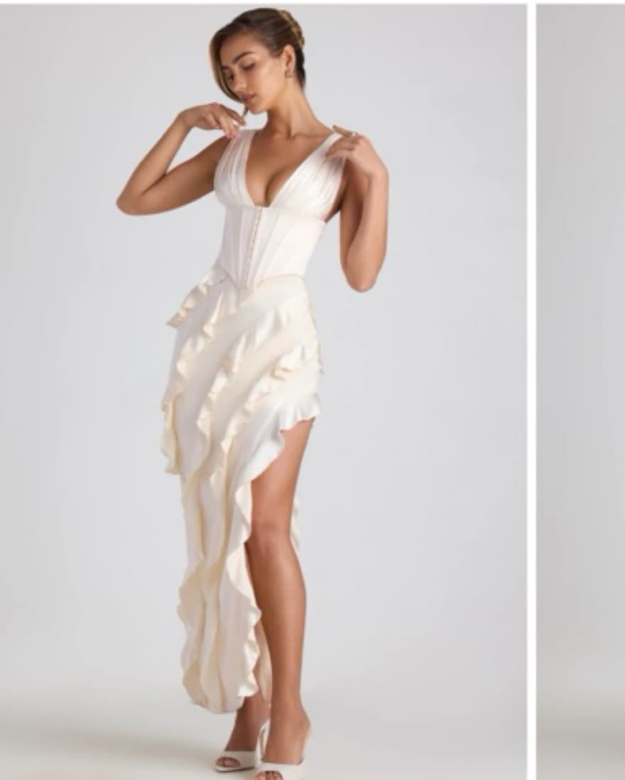AMBROSIA Ruffle-Trim Corset Maxi Dress i - Image 1