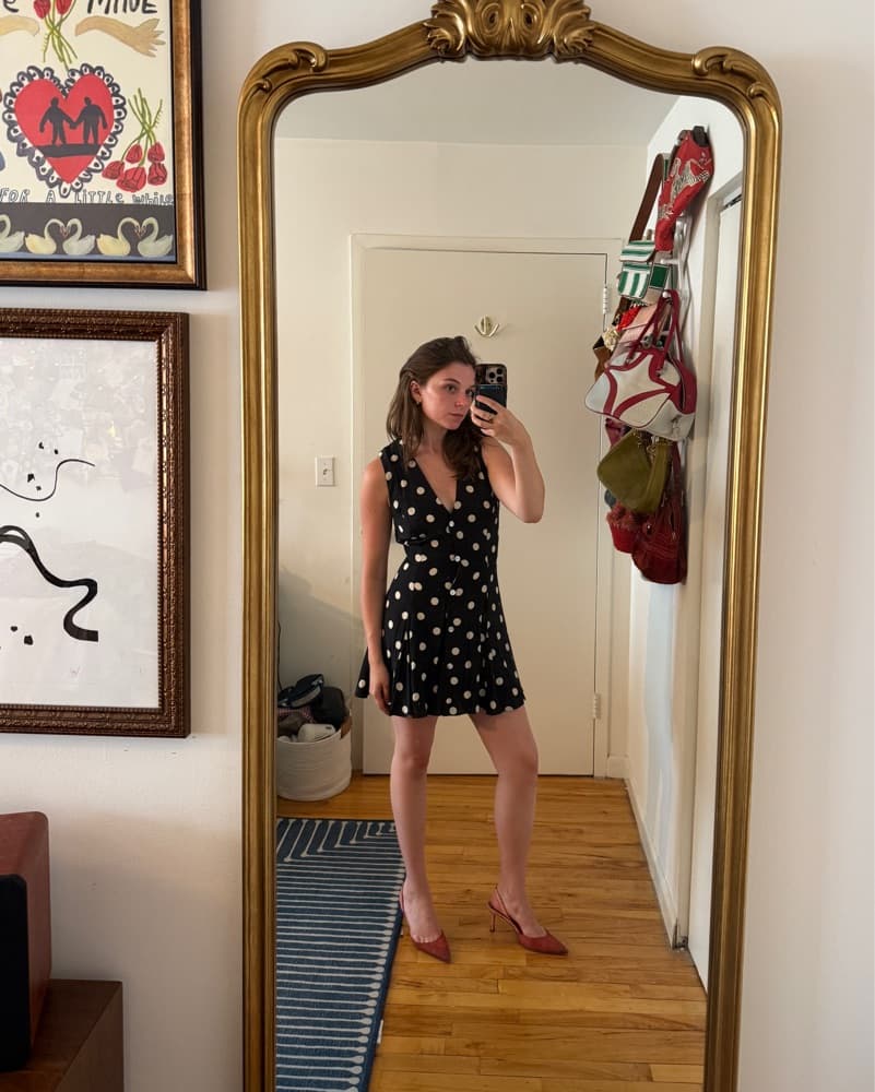 Doen Aubrey Polka Dot Mini Dress - Image 1
