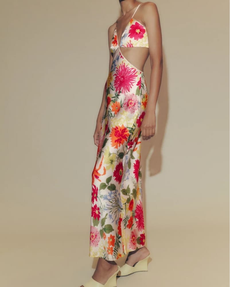 Reformation Poppies Silk Dress - Image 3