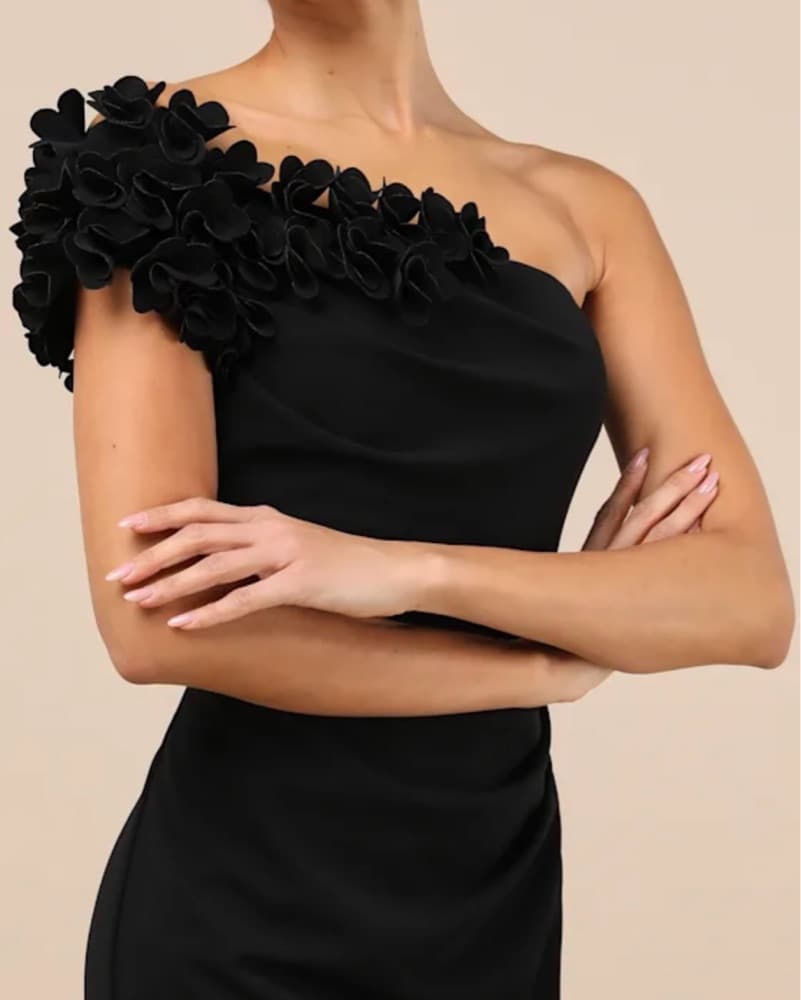 Lulus Beyond Elegant Black One-Shoulder - Image 3