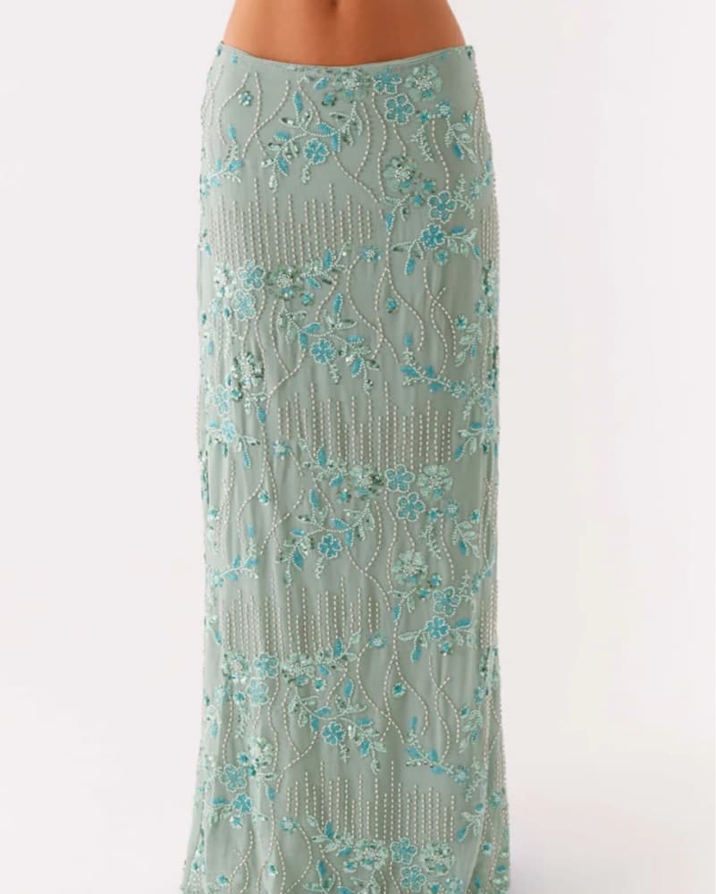 Mint Low Rise Sequin Maxi Skirt  - Image 2
