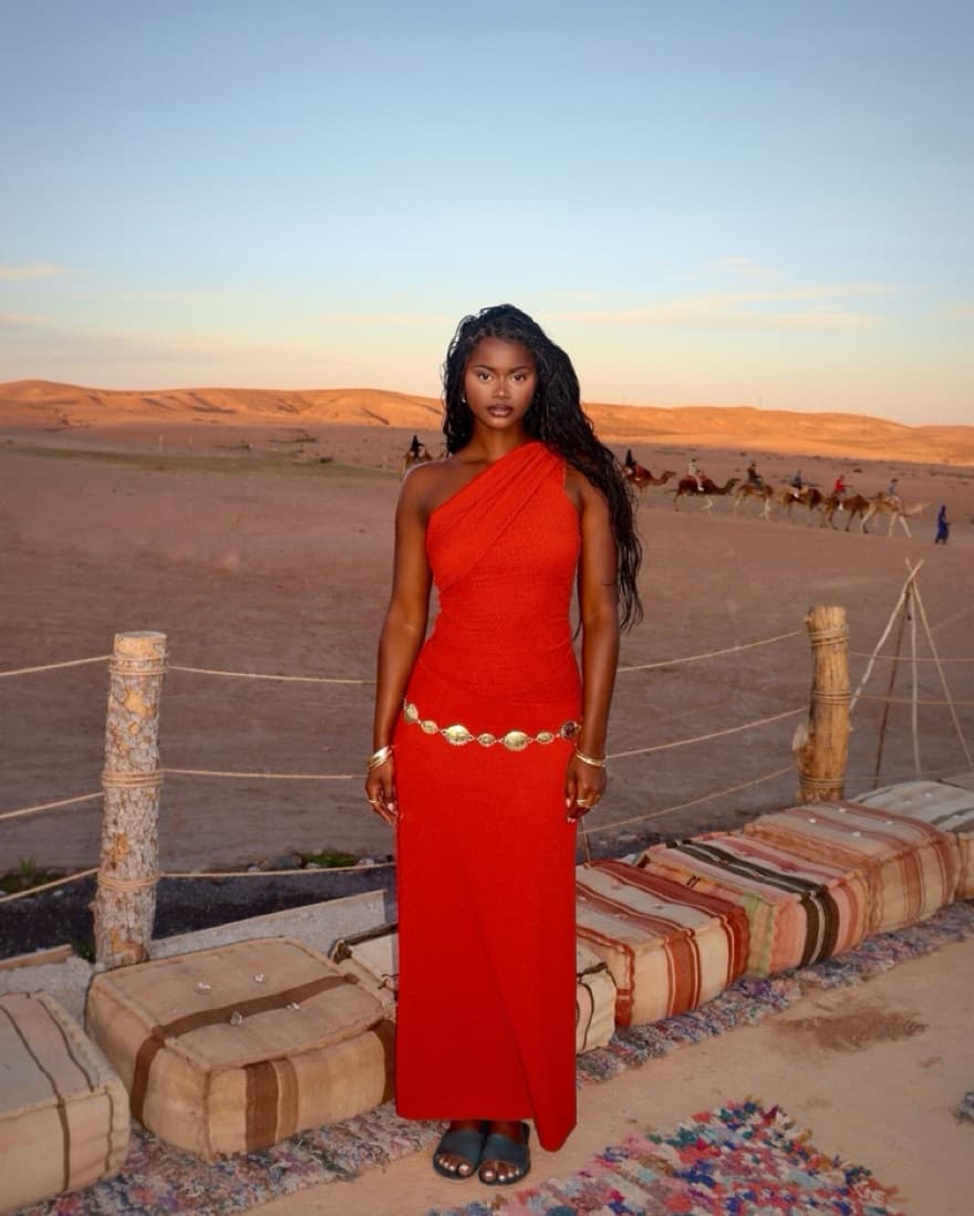 Rust/Red One-Shoulder Two-Piece Set - Image 5