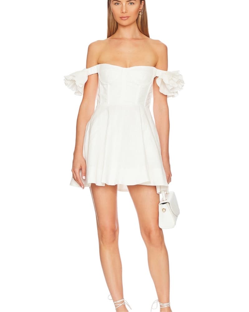 White bardot mini dress - Image 2