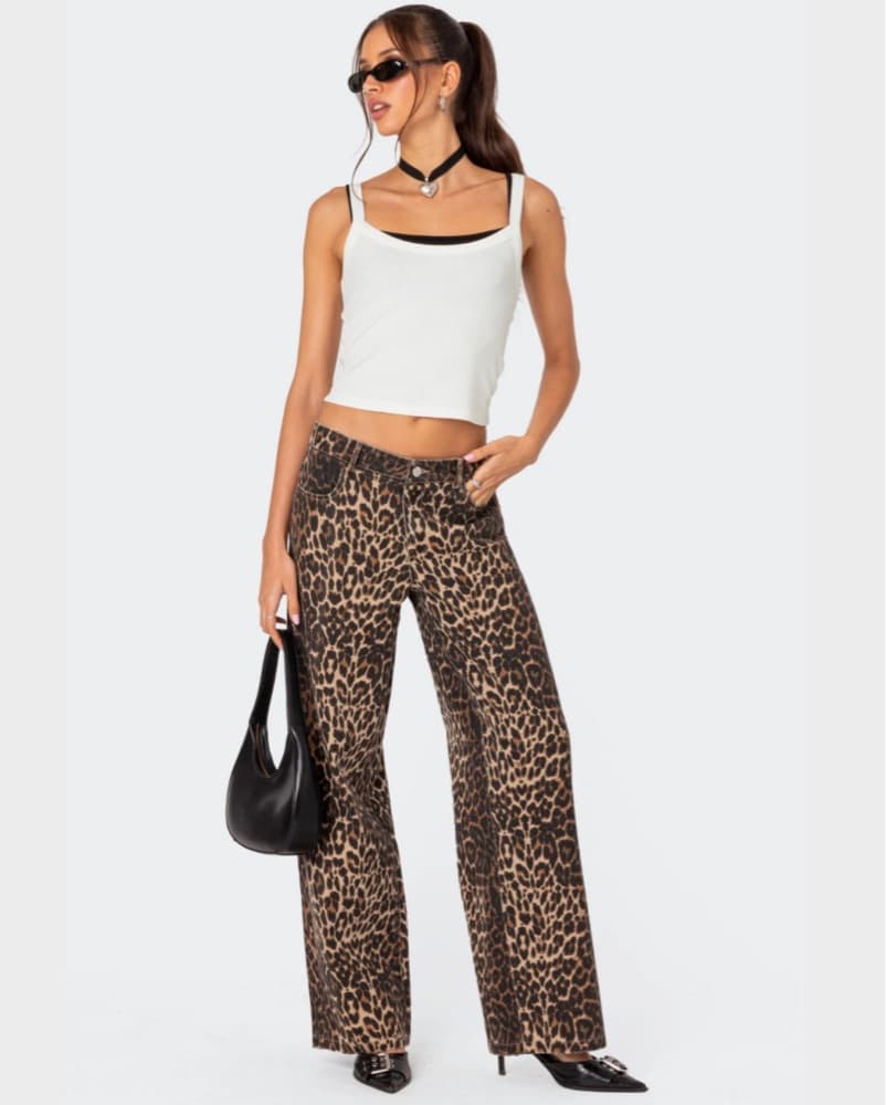 Edikted Leopard Jeans - Image 1