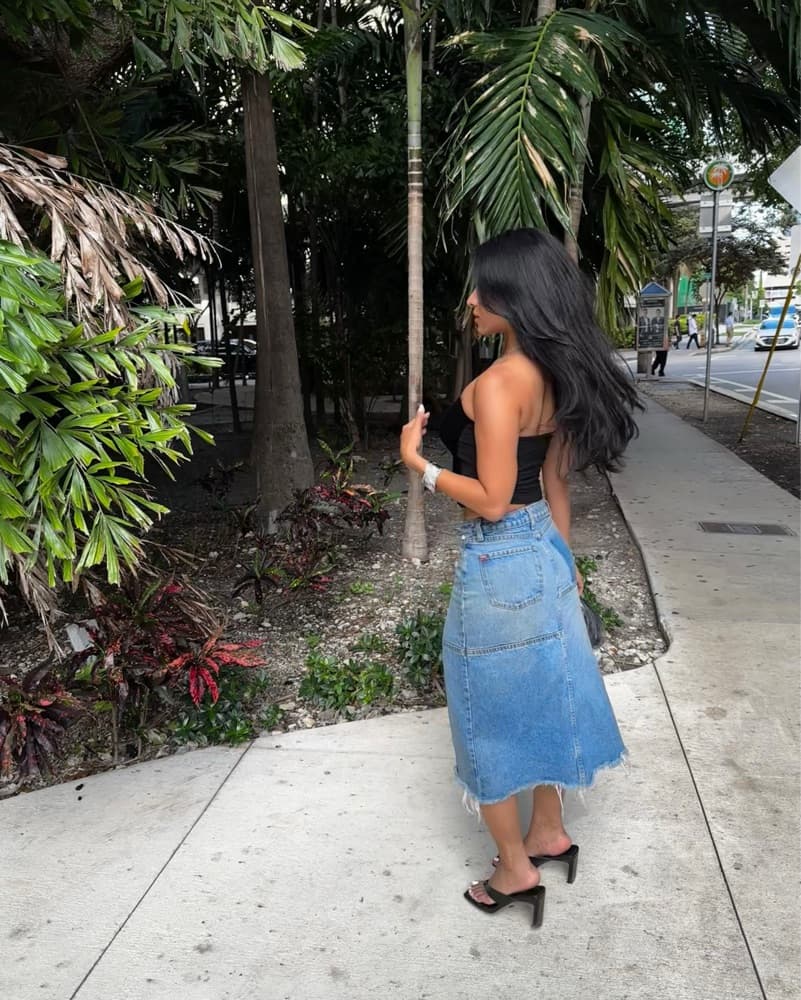 Assyemtrical Denim Skirt  - Image 2