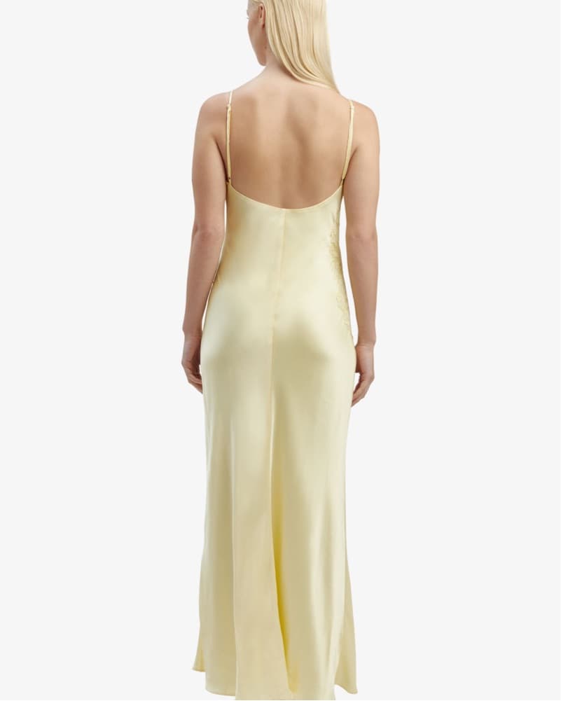 Bardot Butter Yellow Maxi Dress W/ Lace - Image 3