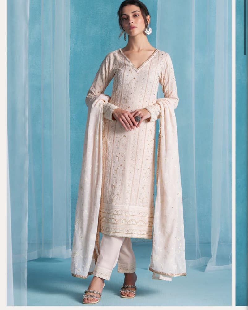 Blush Lashkaraa Straight Suit  - Image 1