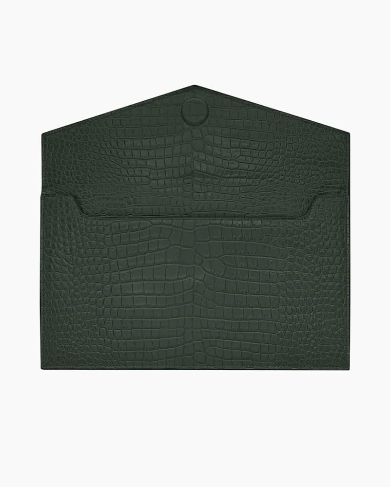 YSL Uptown Pouch (Crocodile Embossed) - Image 3