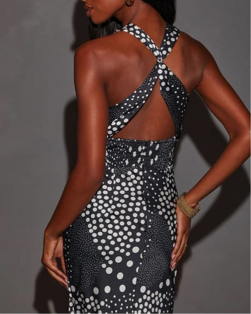 Black & White Polka Dot Dress - Image 3
