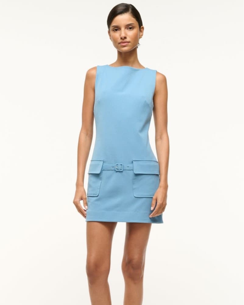 Staud Sheila Dress In Light Blue - Image 3