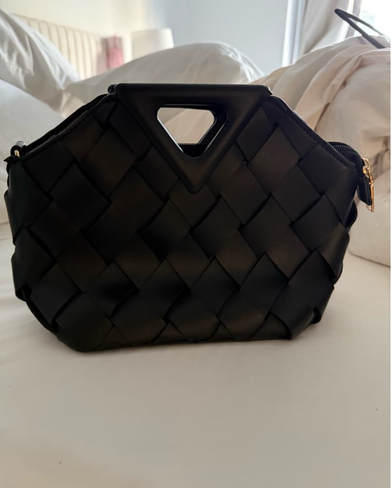 Chic Black Woven Bag - Image 2