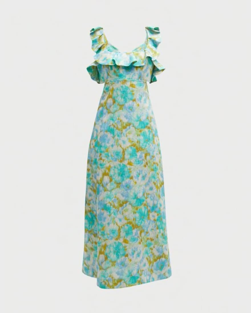Zimmermann High Tide Frilled Midi Dress - Image 1