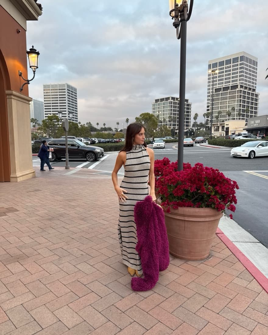 Na-kd Grey And Blac Striped Wrap Dress - Image 5