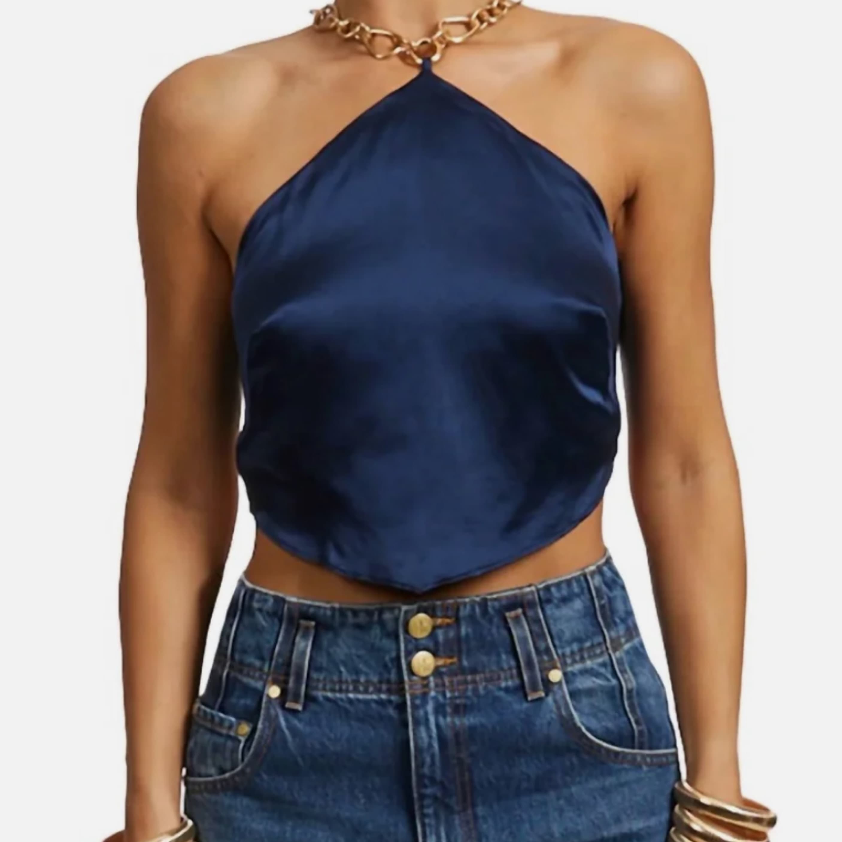 Cult Gaia Olivine Top Blue - Image 1