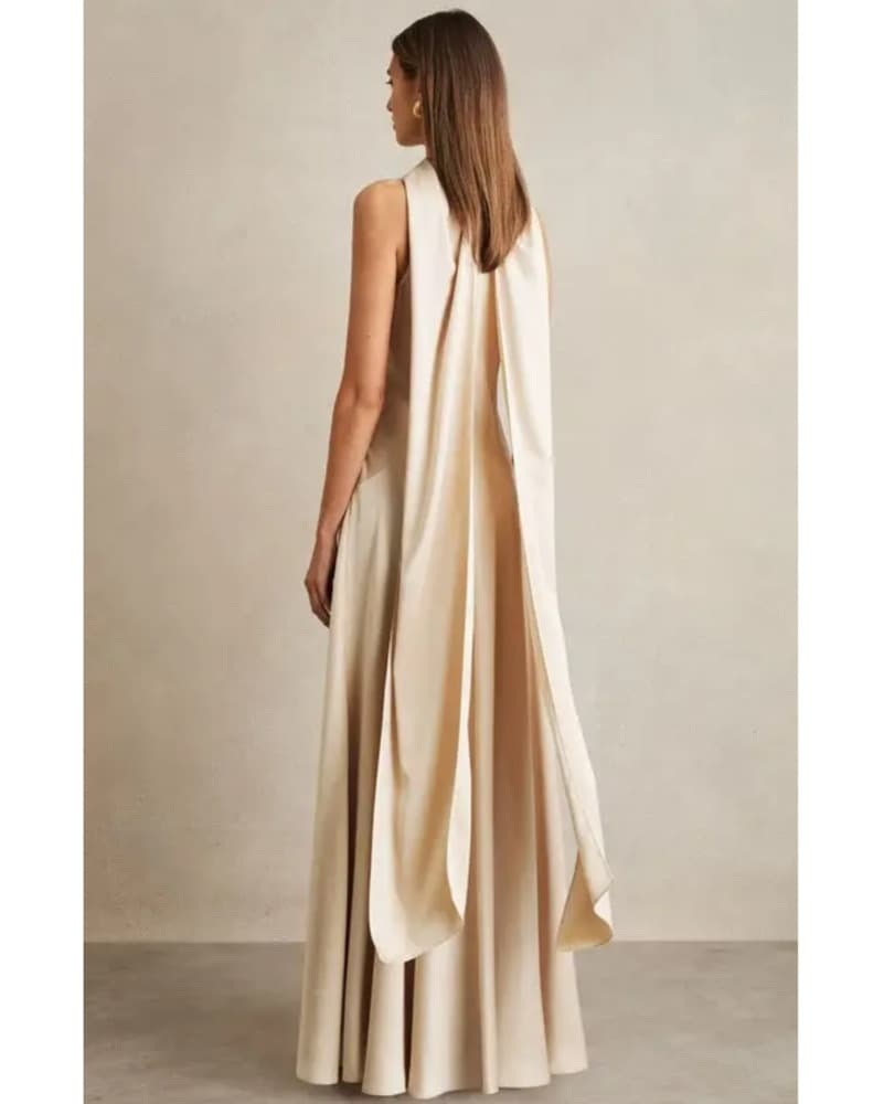 Reiss Champagne Cape Maxi Dress - Image 2