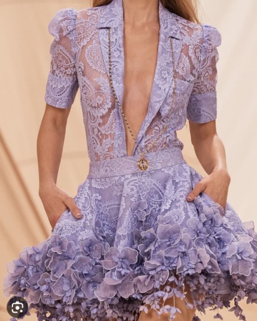 Zimmermann Purple Lace Blouse Skirt Set - Image 1